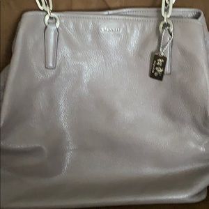 Leather gray lavender bag